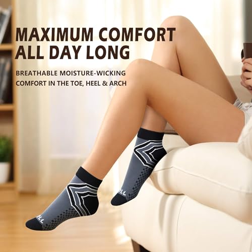 Image of NEWZILL Ankle Compression Socks for Men & Women, Cushioned Low Cut Compression Running Socks with Ankle Support