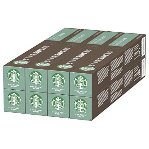 STARBUCKS Pike Place Roast By Nespresso Medium Roast Coffee Capsules , 10 capsules (Pack of 8, Total 80 capsules) Cover