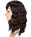 Natural Looking Short Wavy Wigs With Bangs For Black Women Black Mixed Brown Color Short Wavy Bob Curly Wig Synthetic Heat Resistant Fiber Hair For Black Women (Black Mix Brown 1) …