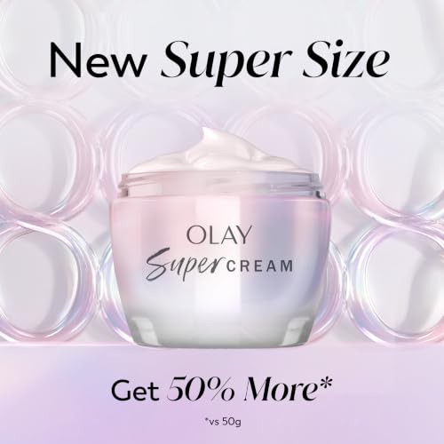 Olay Super Cream without SPF, Lightweight Face Moisturizer, 5-in-1 Skin Care Benefits - Hydrating, Brightening, Firming, Smoothing, and Evens - Niacinamide, Vitamin C, Collagen Peptide, 2.6 oz - image 2