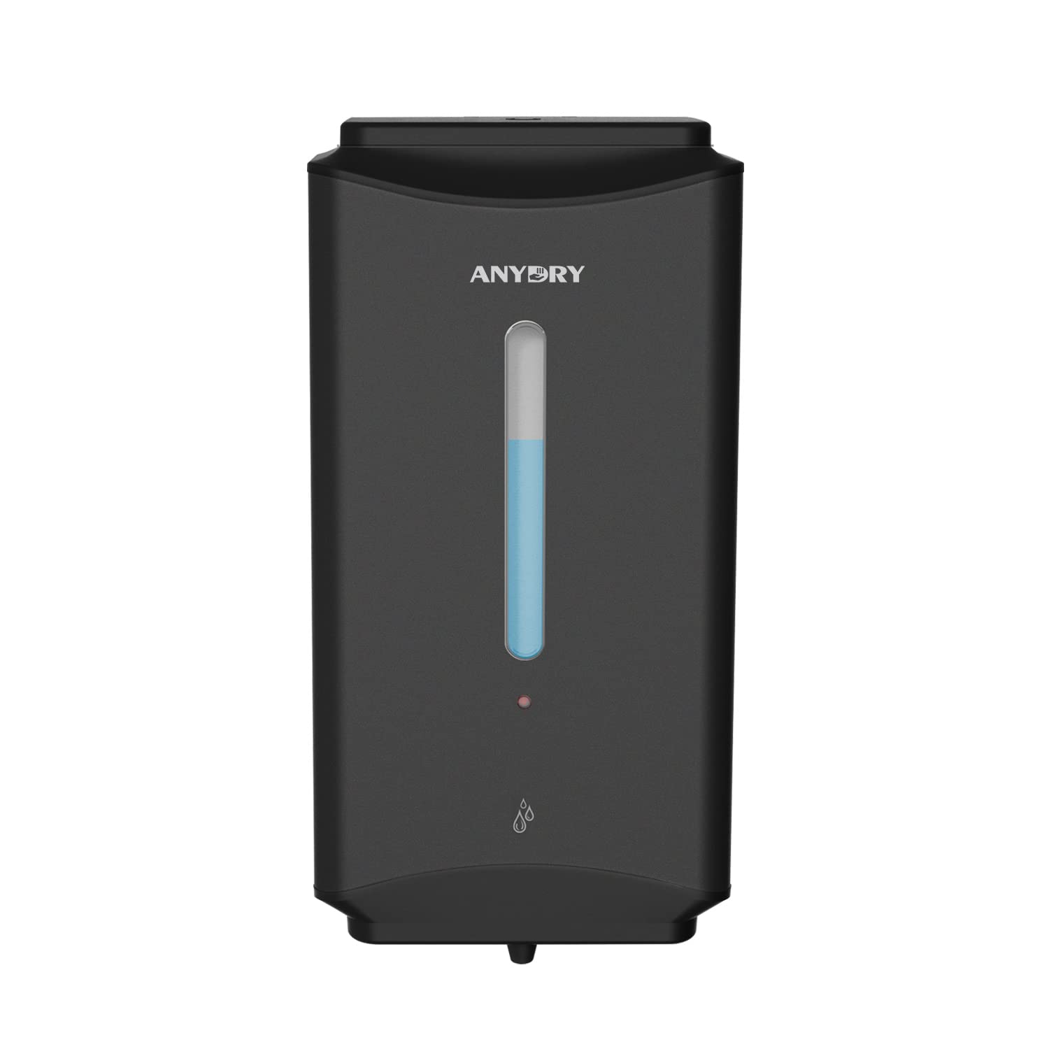 anydry AD1206 Kommerzielle Wandhalterung Automatischer Flüssigseifenspender Edelstahl-Finish 1100ml Großes Fassungsvermögen (Matt Schwarz)