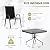 UDPATIO Patio Dining Set for 4, Outdoor Table and Chairs Set with Textured Glass Table, 4 Stackable Patio Chairs, Outdoor Furniture Set for Deck Garden Backyard Lawn Poolside (Black)