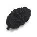 Meilliwish Flowers Rose Hair Clip Ponytail Holder(H41)(Black)