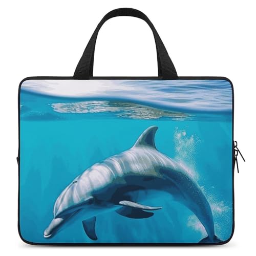 Pochette PC 10 pouces Dauphin mer bleue et étui ordinateur portable léger