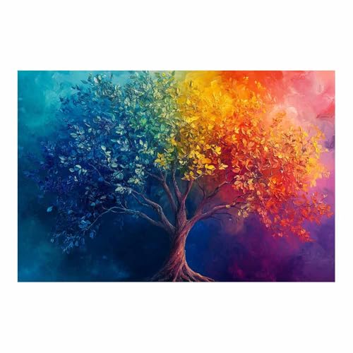 Tableau Mural Arbre de Vie decoration de maison zen peinture verte grand format pour bureau