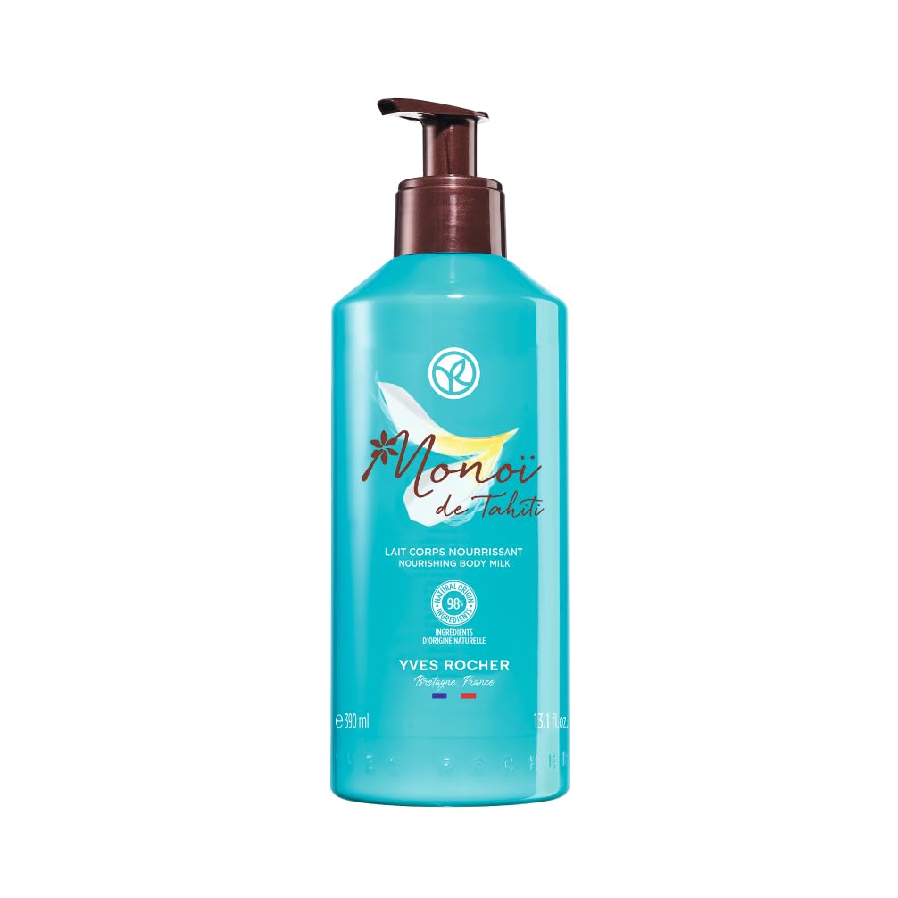 Yves Rocher Leche Corporal Monoi 390ml - Loción Hidratante Intensiva 24 Horas - Todo Tipo de Pieles