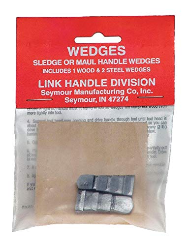 Hammer Handle, 1 Wood, 2 Steel Wedges (3 Pieces)