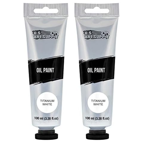 U.S. Art Supply Oil Color Paint, Titanium White, 2-Pack Cover