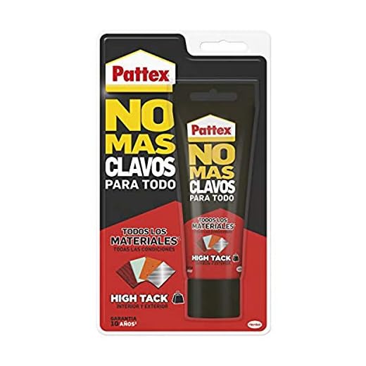 Pattex No Más Clavos Para Todo HighTack, adhesivo de montaje resistente a temperaturas extremas, pegamento fuerte en superficies húmedas, adhesivo blanco, 1 tubo x 142 g
