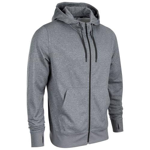 CHAMPRO Kids' Standard Lineup Fleece Zip Up Hoodie, Heather Gray