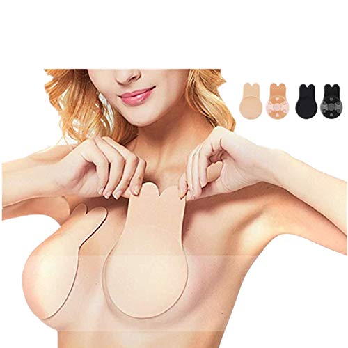 Sujetador para levantamiento de pechos de conejo, 1 par o 2 pares de grandes tamices reutilizables para levantar sujetadores, copas para pezón, para mujeres, 2019, disponible en 4XL Beige+ Negro L/XL