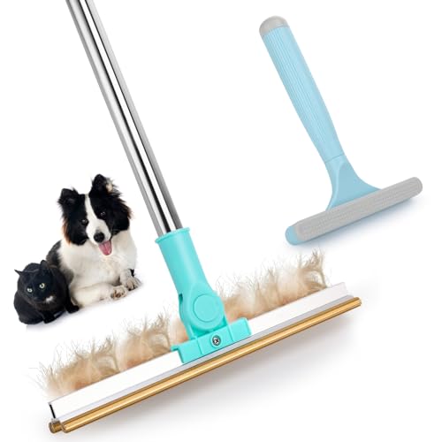 Image of Carpet Rake for Pet Hair Removal, 54 inch Adjustable Long Handle ad 180 Rotatable Head Pet Hair Removal Tool Kit Dog Cat Carpet Rake Scraper Brush for Rugs, Curtains, Carpets, Beds, Furniture