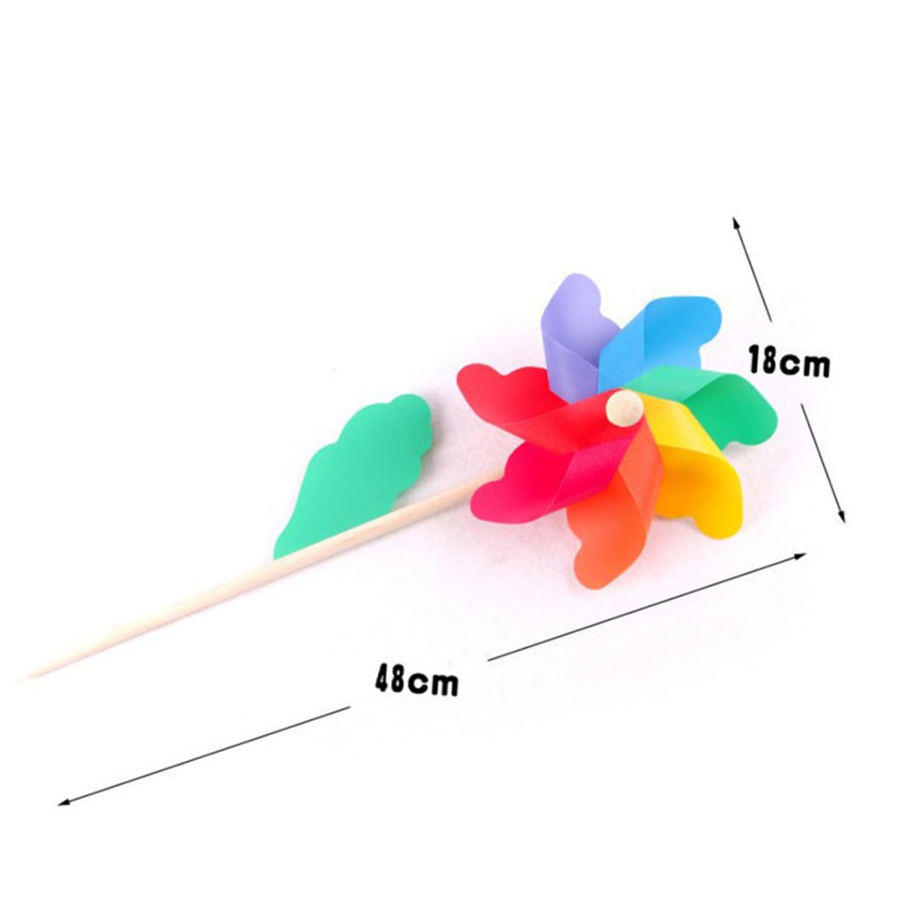 BESPORTBLE 8Pcs Colorful Dot Windmill DIY Rainbow for Fun Garden Decoration Easy to Assemble Plastic Windmill for and Parties