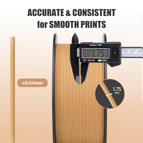 Image of ERYONE Matte PLA Lite 3D Printer Filament 1.75 + /- 0.03mm, Matte Filament 1KG(2.2LBS) Spool, Brown