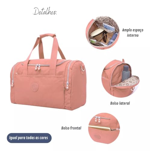 Bolsa Mala Grande Feminina para Academia e Viagem de Mão e ombro (1, marrom)