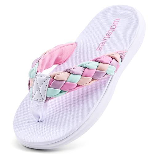 Image of WateLves Girls Flip Flops Non-Slip Casual Thong Sandals Summer Sandal Shoes for Beach Swim Pool (Little Kid /Big Kid)