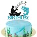 FmiyunEea Fishing Cake Topper - Fisherman Birthday & retirement Party Decorations (Outdoor Fishing Theme, for Boys & Girls)