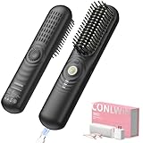CONLWIN Cordless Hair Straightener Brush with Cool Air Long-Lasting Style, Portable Mini Travel Hair Straightener for Thick Curly Hair, 350M Negative Ions for Frizz-Free, Fast Heating, Gift for Women
