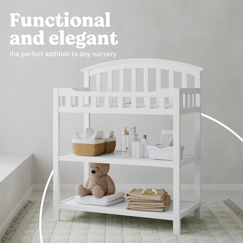 Image of Graco Changing Table with Water-Resistant Changing Pad (White) - GREENGUARD Gold Certified, Multi Storage Nursery Changing Table for Infants and Babies