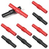 LIQWEI 10 Stück 4mm Bananenbuchse, Isolierte Bananenkoppler Bananenstecker Kupplung Buchse Auf Buchse Bananenbuchse Für 4 mm Bananenstecker Verlängerungsadapter