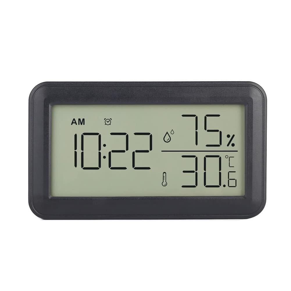 Thermometer Hygrometer Indoor with Alarm Clock, LCD Digital Thermometer, for Room, Living Room, Wine Cellar