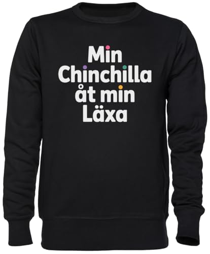 Sweat-shirt noir unisexe Min Chinchilla Åt Min Läxa en coton pour homme et femme