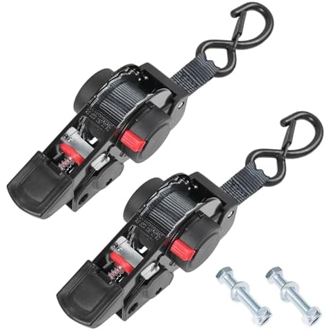 Ayaport Retractable Ratchet Straps 1 inch x 6ft Boat Transom Tie Down Straps to Trailer - 1410lbs Break Strength, Heavy Duty Bolt-on Trailer Straps for Boat, Jet Ski, Motorcycles, ATV Cover