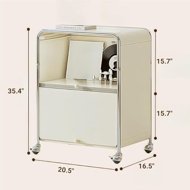 3-Tier Storage Cart with Drawers and Wheels Carbon Steel Organizer Cabinet for Room Living Room Home Storage Solution Space Saver-ayadWNoU