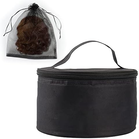Goklmn Wig Travel Case,Foldable Round Wig Box,Lightweight and Durable Travel Makeup Case for Men & Women Cover