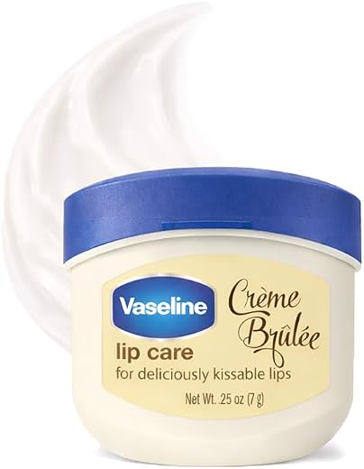 Vaseline Lip Therapy Crème Brûlée | Flavoured Balm for Smooth & Kissable Lips | 72Hr Moisturization | Sweet Dessert Fragra