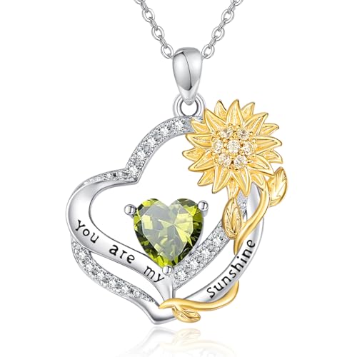 Zhi Kexin �Ђ܂�� �a���΃l�b�N���X �����p 925�X�^�[�����O�V���o�[ You Are My Sunshine �n�[�g�y���_���g�l�b�N���X �L�O�� �a���� �W���G���[ �M�t�g ���ꂳ�� �� �ޏ�, 0.87 Inches, �X�^�[�����O�V���o�[