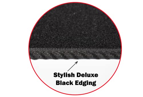 Lusso Carpet Floor Mats for Car | Tailored/Compatible to Fit Mini Cooper R56 from 2006 to 2013 | Front & Rear with Heel Pad | 4-Piece Set (Black Edging) - Image 4