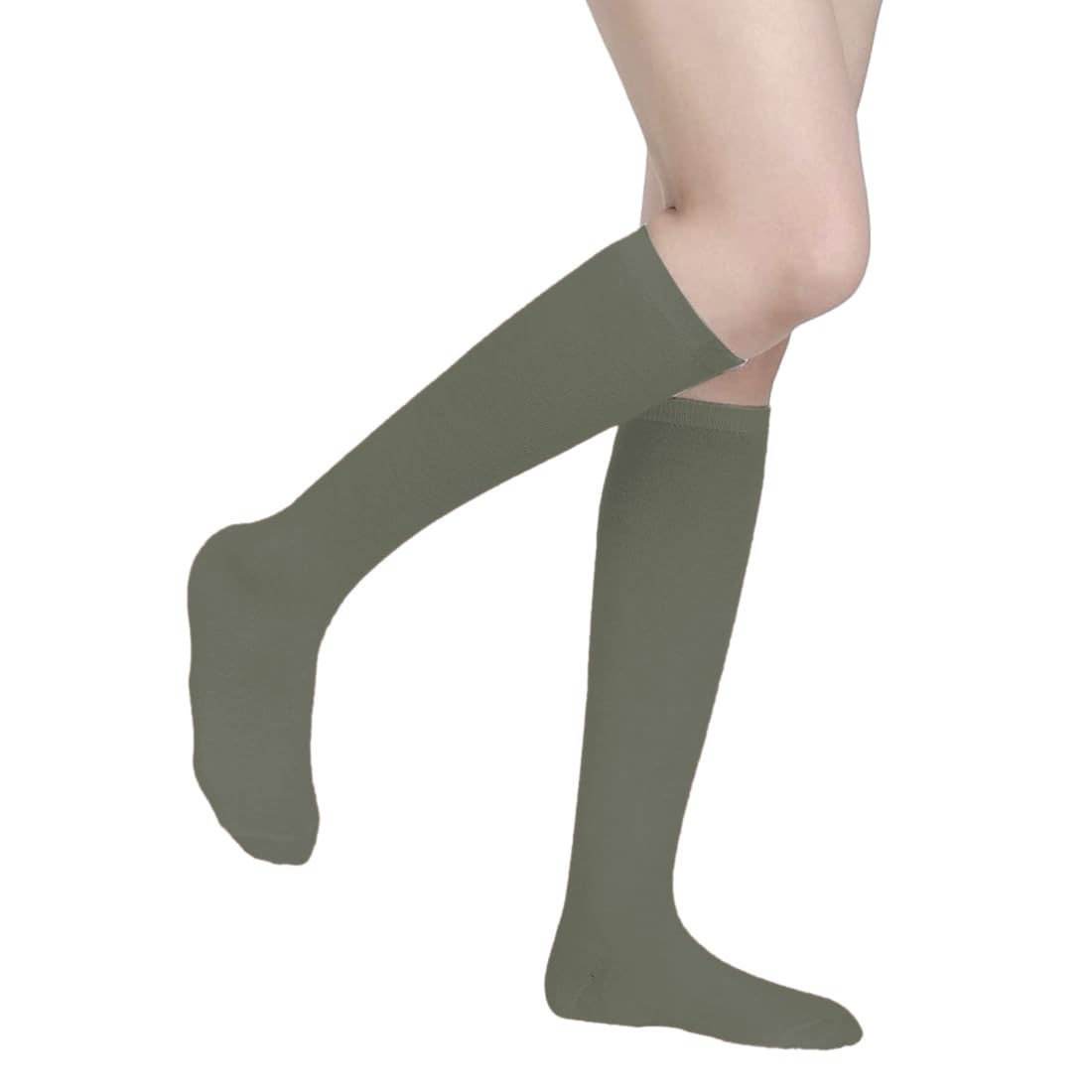 MUKHAKSH (Pack of 2 Pairs = 4 Socks Women Cotton Green Knee Length Knee High Socks - Image 4 thumbnail