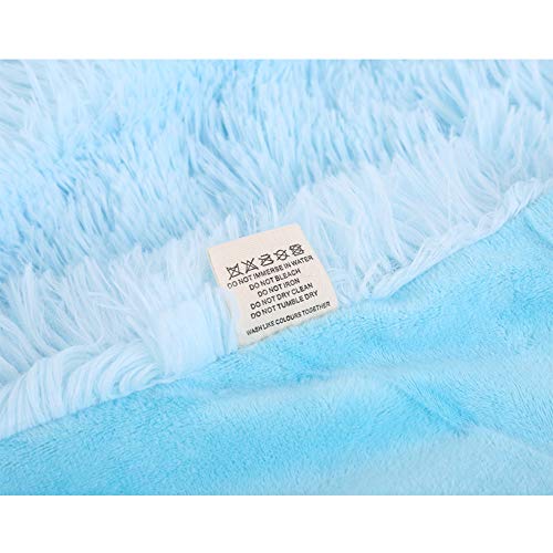 Hggzeg Super Soft Long Shaggy Throw Blanket, Elegant Cozy Faux Fur Decorative Throw Blanket for Couch Chair & Bed (Blue, 160 x 200cm) - Image 4