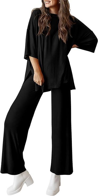 Ensemble décontracté pour l'automne haut et pantalon noir taille M