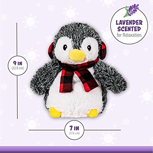 Warm Pals - Pennie Penguin - 1.5Lbs - Cozy Microwavable Lavender Scented Plush Toys - Heated Stuffed Animal - Heatable Coolable Bedtime Comfort Plushie #TOP4
