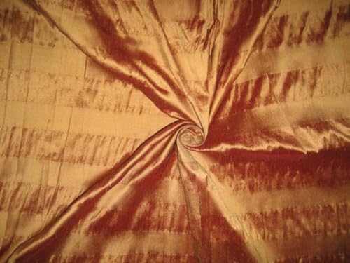 Tissu Dupioni pure soie à rayures dorées pour décoration intérieure et rideaux