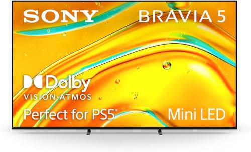 Sony BRAVIA 5 – 98″ Mini‑LED 4K Smart Google TV (2025 Model) with XR Processor, Dolby Vision/Atmos, 120 Hz Refresh, PS5 Features