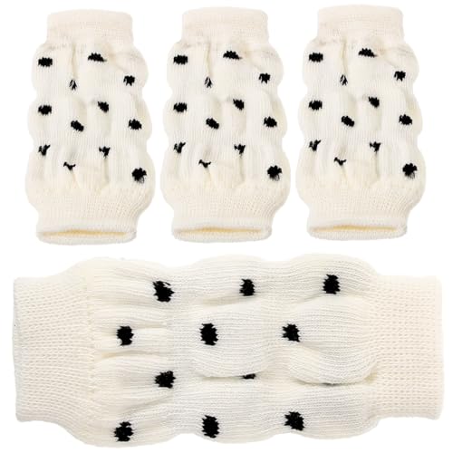 VERDANVERSE 4 StüCk Gestrickte BeinwäRmer FüR Hunde Weiche Baumwolle Haustierbeinsocken Ellbogenschutz Und Sprunggelenkabdeckungen FüR Outdoor Schutz Gegen Schmutz Und KäLte und 11 x 5 x 1 cm