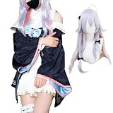 神楽七奈 コスプレ衣装 カグラナナ パーティー イベント バーチャルYouTuber Vtuber コスチューム ゲーマー 大人用 文化祭 学園祭 ハロウィン クリスマス仮装 漫遊展 制服 演出服 ウィッグ追加可能 (コスプレ衣装＋ウィッグ, XL)