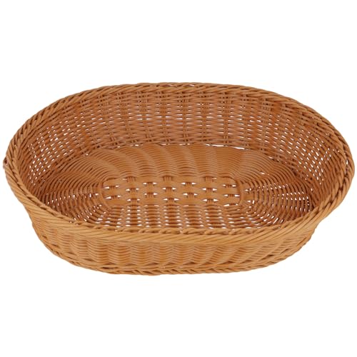 Cesta imitación mimbre para pan lavable y duradera de 2 piezas 7