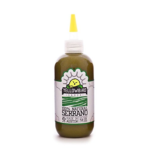 Serrano Hot Sauce by Yellowbird | Plant-Based, Gluten Free, Non-GMO | Homegrown in Austin | 9.8 oz