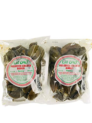 Lat Chiu Preserved Amchar Mango (Spicy) - 350g (Pack of 2) - Trinidad & Tobago Snacks