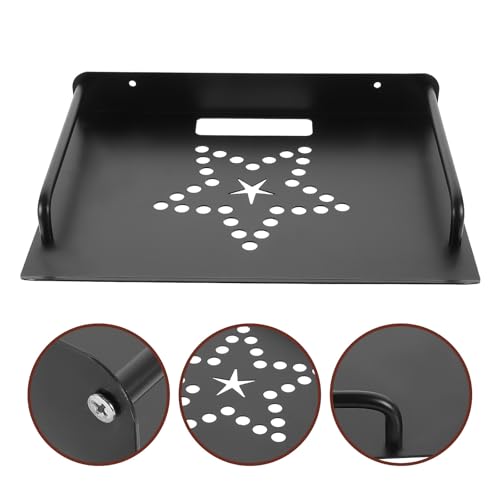 Soporte de pared para router, módem y proyector de aluminio negro sin taladro 8