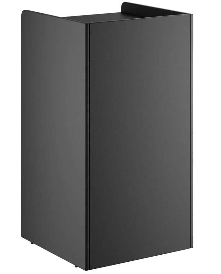 35 Gallon Black Waste Receptacle Enclosure with Swing Door, Thank You Commercial Trash Can