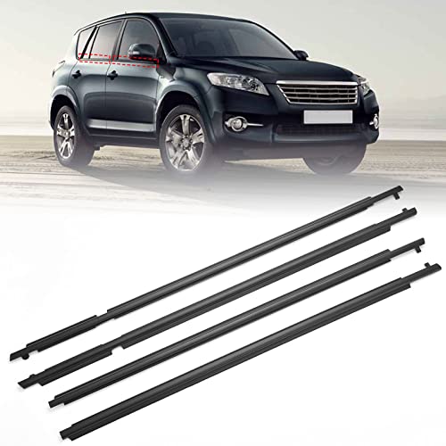 YZQPNB Weatherstrip Window Molding Trim Compatible with Toyota RAV4 2009 2010 2011 2012 Front Rear Left Driver & Right Passenger Side Outside Window Seal Belt 4PCS