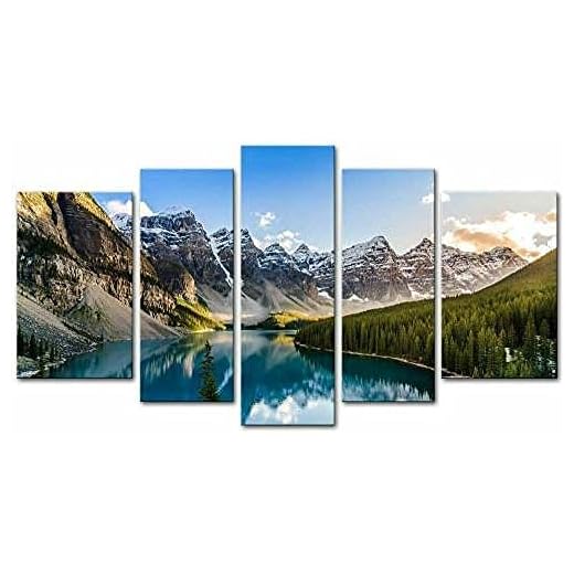 Väggkonst med flera paneler 5-delat tryck på duk bilder stream av berget konsttryck bilder modern heminredning tapet inramad