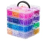 Simetufy 4200Pcs Pony Beads, 24 Colors Kandi Beads Bulk for Bracelets Making Hair Braiding Kandi Friendship Bracelet Craft DIY Jewelry Making Christmas Gifts (2.41lb, Boxed)