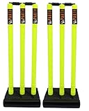 Thrifty Sports® Combo of 2 Full Size Set 32' Heavy Plastic Cricket Stump Set (Florcent)