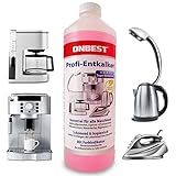 ONBEST 1000ml Entkalker Kaffeevollautomat - 16 Entkalkungen - Universal Entkalker für alle Marken & Maschinen – Perfekt zur Entkalkung von Kaffeevollautomaten, Kaffeemaschinen, Wasserkocher & Duschen